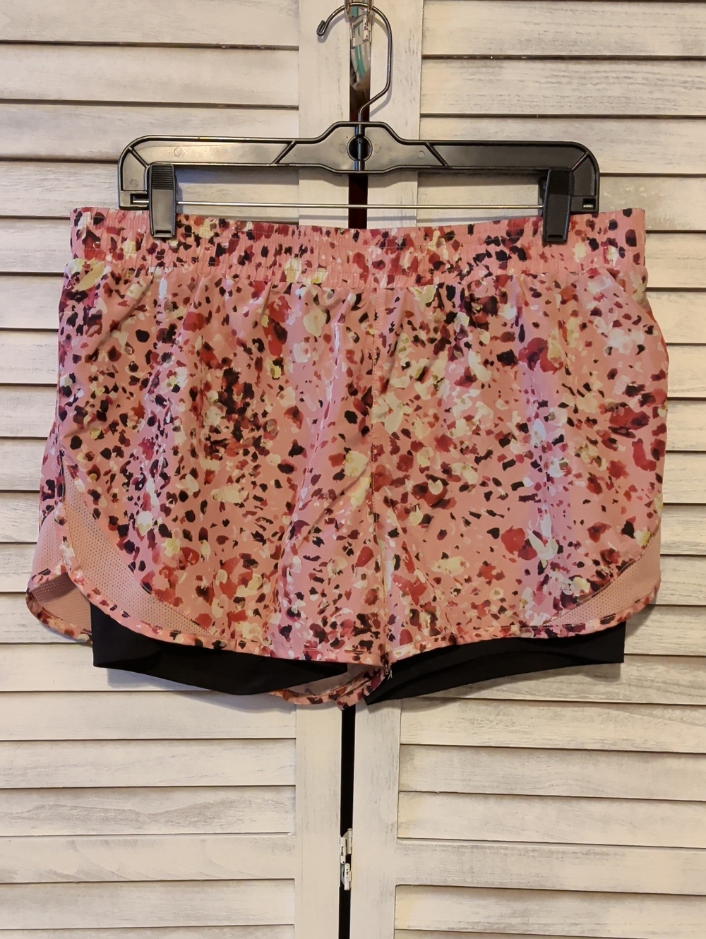 RBX Pink Multi-Print Athletic Shorts with Black Liner